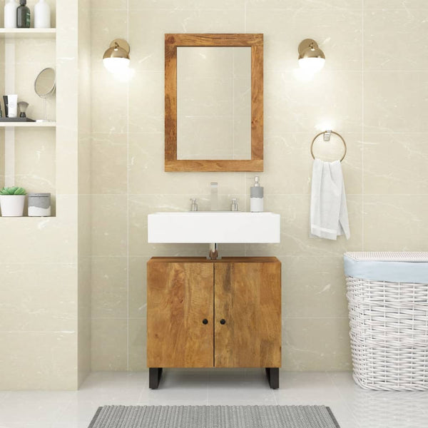 vidaXL 2-Piece Bathroom Furniture Set Solid Mango Wood