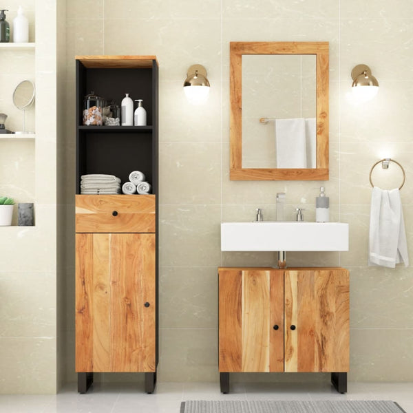 vidaXL 3-Piece Bathroom Furniture Set Solid Acacia Wood