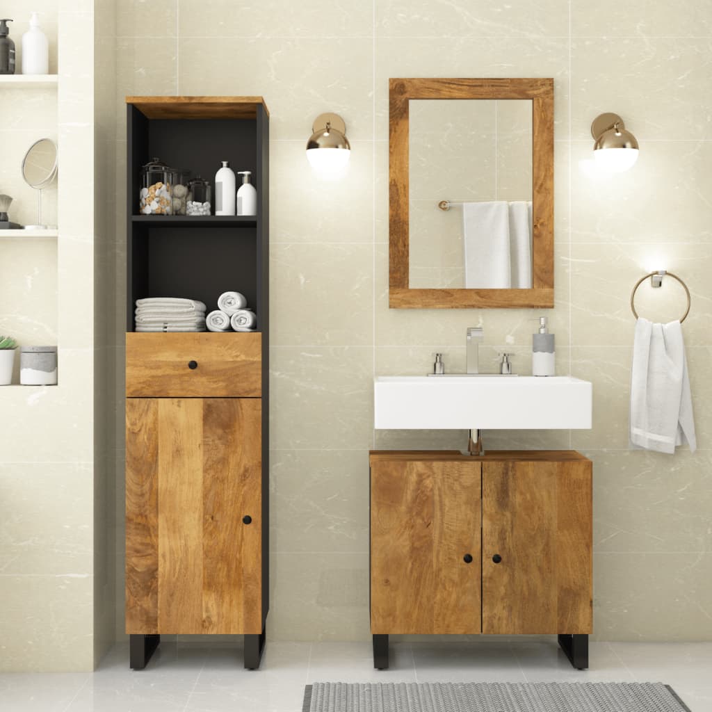 vidaXL 3-Piece Bathroom Furniture Set Solid Mango Wood