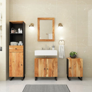 vidaXL 4-Piece Solid Acacia Wood Bathroom Furniture Set