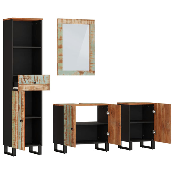 vidaXL 4-Piece Bathroom Furniture Set Solid Reclaimed Wood