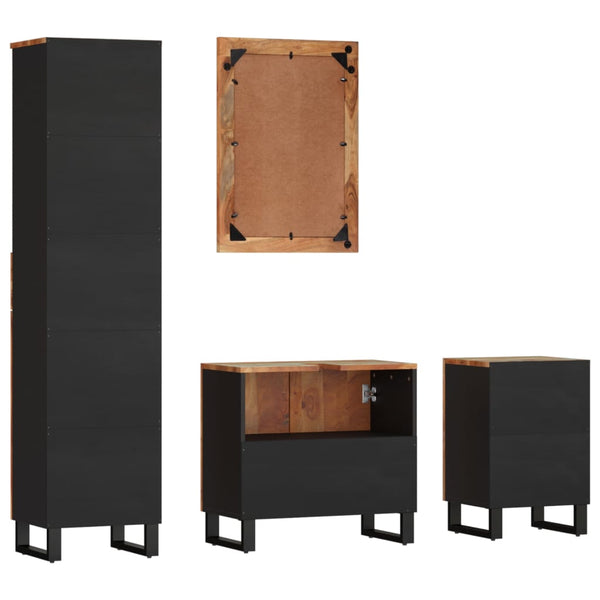 vidaXL 4-Piece Bathroom Furniture Set Solid Reclaimed Wood