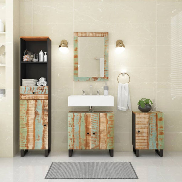 vidaXL 4-Piece Bathroom Furniture Set Solid Reclaimed Wood