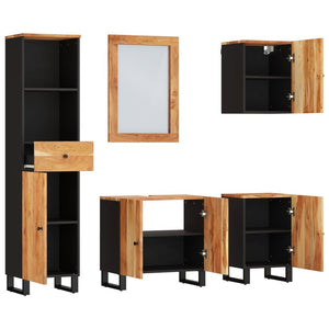 vidaXL 5-Piece Acacia Solid Wood Bathroom Furniture Set