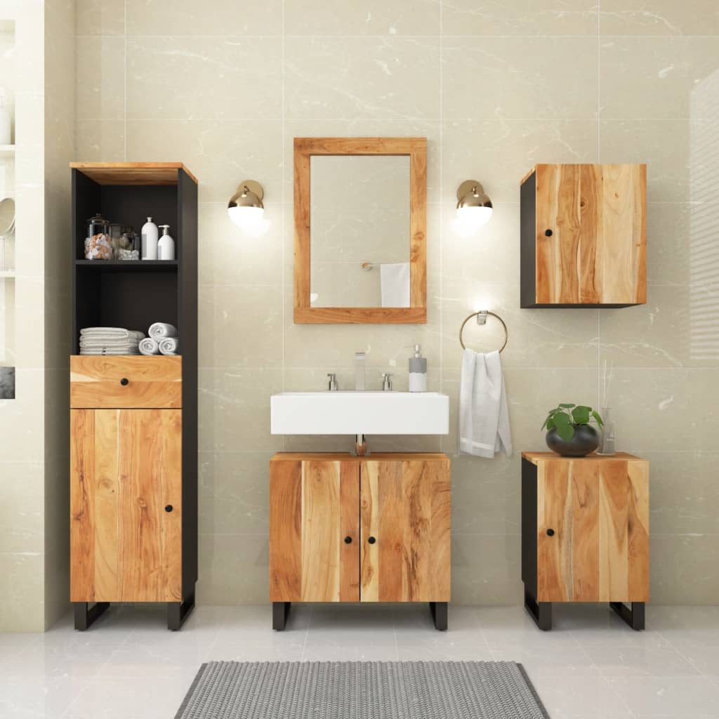 vidaXL 5-Piece Acacia Solid Wood Bathroom Furniture Set