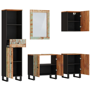 vidaXL 5-Piece Bathroom Furniture Set Solid Reclaimed Wood