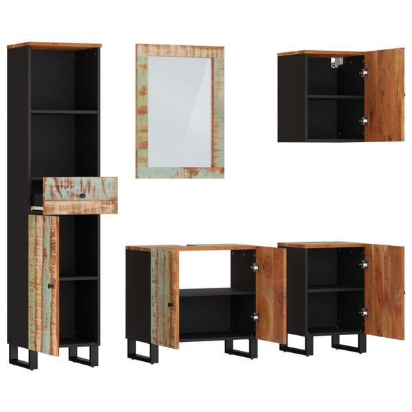 vidaXL 5-Piece Bathroom Furniture Set Solid Reclaimed Wood