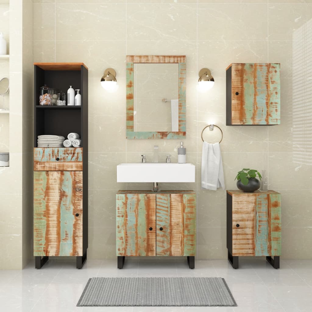 vidaXL 5-Piece Bathroom Furniture Set Solid Reclaimed Wood