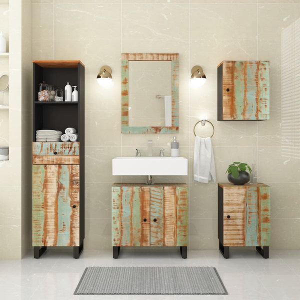 vidaXL 5-Piece Bathroom Furniture Set Solid Reclaimed Wood