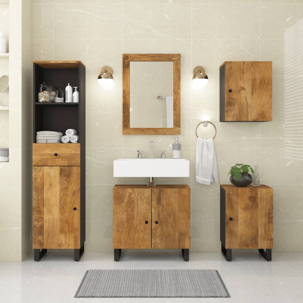 vidaXL 5-piece Bathroom Cabinet Set Solid Mango Wood