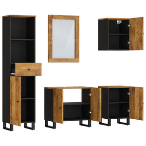 vidaXL 5-piece Bathroom Cabinet Set Solid Mango Wood