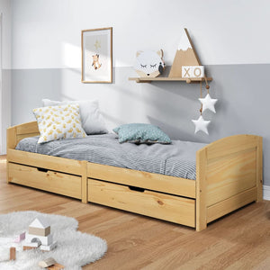 vidaXL Day Bed with 2 Drawers IRUN 90x200 cm Solid Pine Wood
