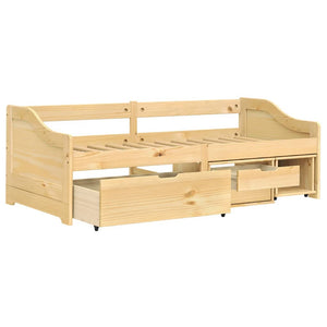 vidaXL Daybed with 3 Drawers IRUN 90x200 cm Solid Pine Wood
