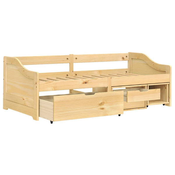 vidaXL Daybed with 3 Drawers IRUN 90x200 cm Solid Pine Wood