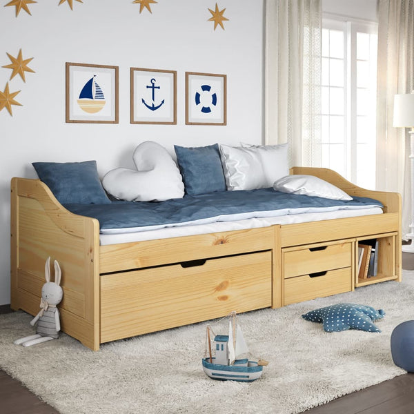 vidaXL Daybed with 3 Drawers IRUN 90x200 cm Solid Pine Wood