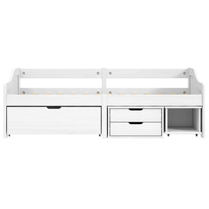 vidaXL Day Bed with 3 Drawers IRUN White 90x200cm Solid Pine Wood