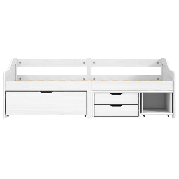 vidaXL Day Bed with 3 Drawers IRUN White 90x200cm Solid Pine Wood