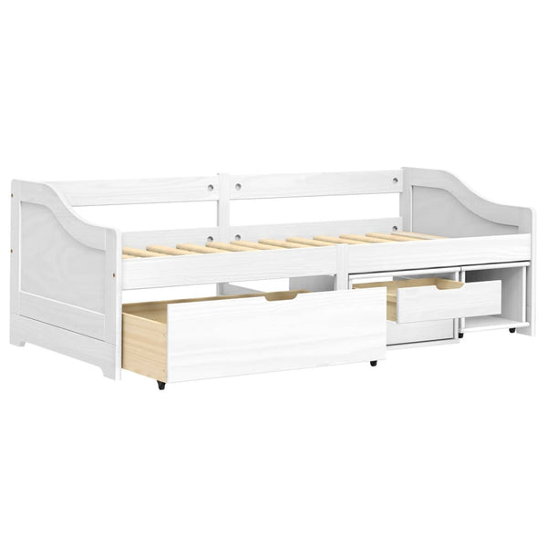 vidaXL Day Bed with 3 Drawers IRUN White 90x200cm Solid Pine Wood