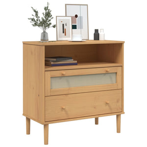 vidaXL Sideboard SENJA Rattan-Look Brown 80x40x80 cm Solid Pine