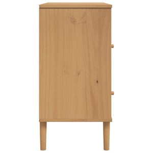 vidaXL Sideboard SENJA Rattan-Look Brown 80x40x80 cm Solid Pine