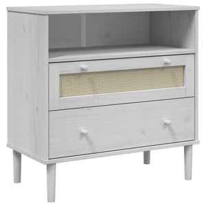 vidaXL Sideboard SENJA Rattan-Look White 80x40x80 cm Pinewood