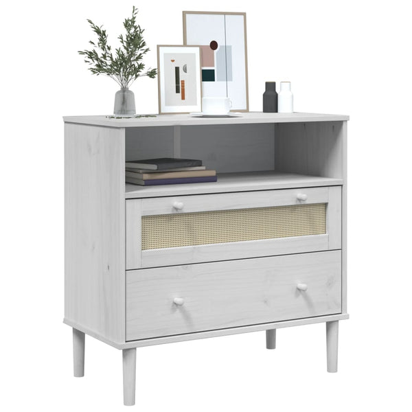 vidaXL Sideboard SENJA Rattan-Look White 80x40x80 cm Pinewood