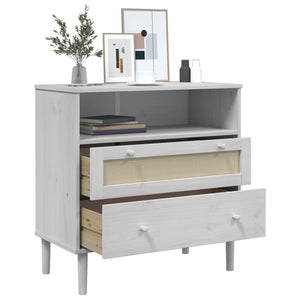 vidaXL Sideboard SENJA Rattan-Look White 80x40x80 cm Pinewood