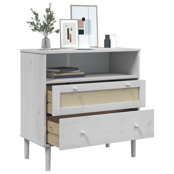 vidaXL Sideboard SENJA Rattan-Look White 80x40x80 cm Pinewood