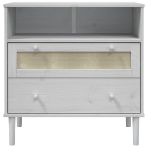 vidaXL Sideboard SENJA Rattan-Look White 80x40x80 cm Pinewood