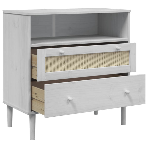 vidaXL Sideboard SENJA Rattan-Look White 80x40x80 cm Pinewood