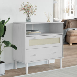 vidaXL Sideboard SENJA Rattan-Look White 80x40x80 cm Pinewood