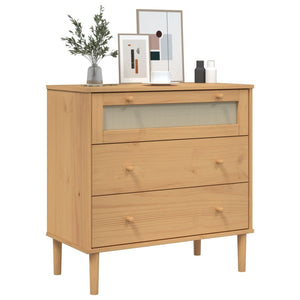 vidaXL Chest of Drawers SENJA Rattan-Look Brown 80x40x80 Pine Wood