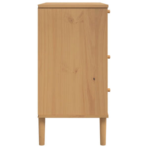vidaXL Chest of Drawers SENJA Rattan-Look Brown 80x40x80 Pine Wood