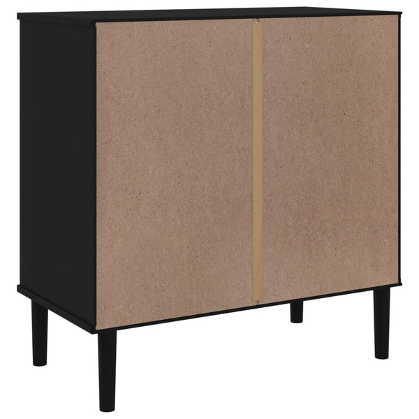 vidaXL Drawer Chest SENJA Rattan-Look Black 80x40x80 Pine Wood