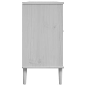 vidaXL Sideboard SENJA Rattan Look White 112x40x80 cm Pinewood