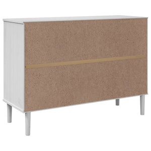 vidaXL Sideboard SENJA Rattan Look White 112x40x80 cm Pinewood