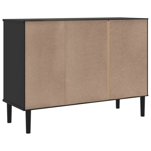 vidaXL Sideboard SENJA Rattan-Look Black 112x40x80 cm Pine Wood