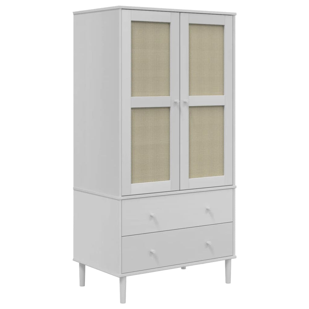 vidaXL Wardrobe SENJA Rattan Look White 90x55x175 cm Pine Wood