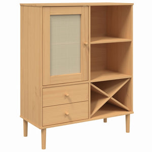 vidaXL Highboard SENJA Rattan Look Brown 90x40x112 cm Pine Wood