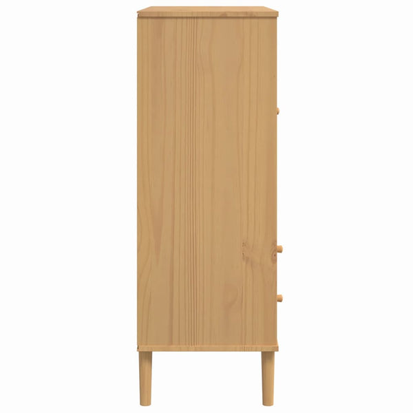 vidaXL Highboard SENJA Rattan Look Brown 90x40x112 cm Pine Wood