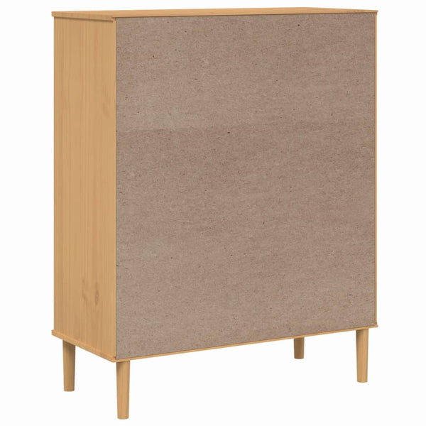 vidaXL Highboard SENJA Rattan Look Brown 90x40x112 cm Pine Wood