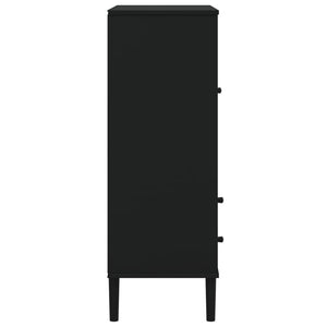 vidaXL Highboard SENJA Rattan-Look Black 90x40x112 cm Pinewood