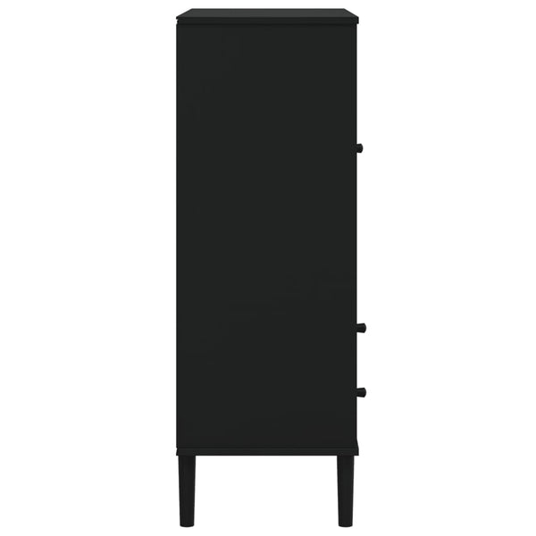 vidaXL Highboard SENJA Rattan-Look Black 90x40x112 cm Pinewood