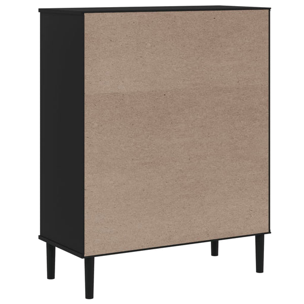 vidaXL Highboard SENJA Rattan-Look Black 90x40x112 cm Pinewood