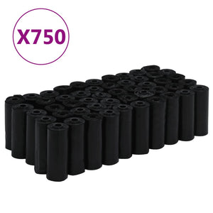 vidaXL Dog Waste Bags 750 pcs Black 30x20 cm PE