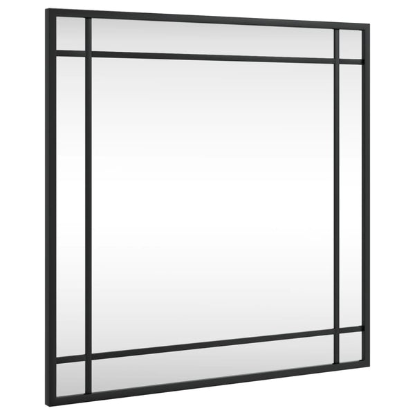 vidaXL Wall Mirror Black 50x50 cm Square Iron
