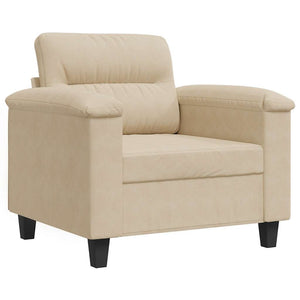 vidaXL Armchair Cream 60 cm Microfiber Fabric