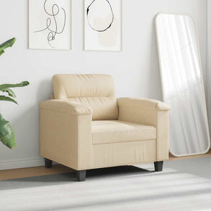 vidaXL Armchair Cream 60 cm Microfiber Fabric