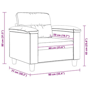 vidaXL Armchair Cream 60 cm Microfiber Fabric