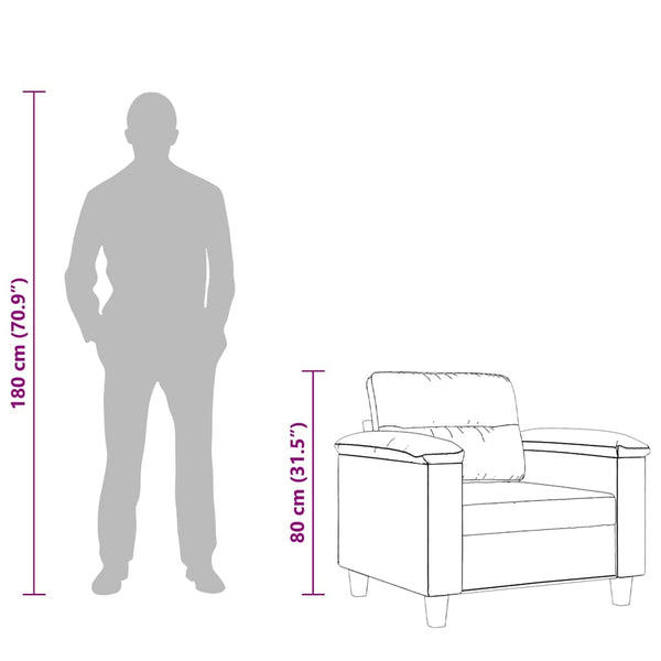 vidaXL Armchair Cream 60 cm Microfiber Fabric